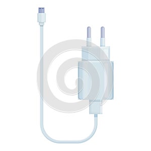 Item handy charger icon cartoon vector. Low plug adapter