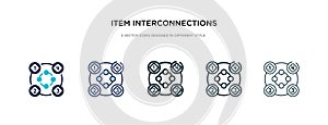 Item interconnections icon in different style vector illustration. two colored and black item interconnections vector icons