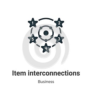 Item interconnections vector icon on white background. Flat vector item interconnections icon symbol sign from modern business
