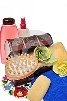 Items for body care, spa and sauna