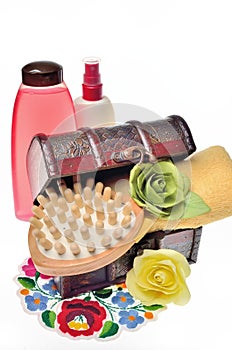 Items for body care, spa and sauna