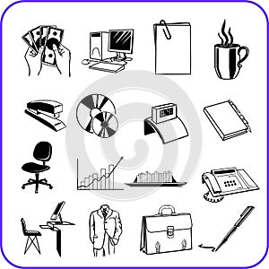 Items Office - business set. Vector illustration.