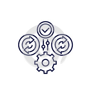 iteration and iterative process line icon, vector photo