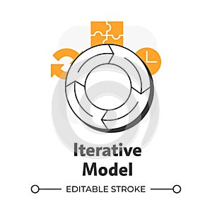 Iterative model flat outline concept icon