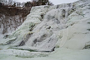 Ithaca Falls view during winter. New York. USA