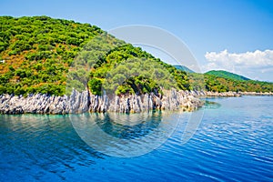 Ithaca island rugged coast Ionian Sea Greece