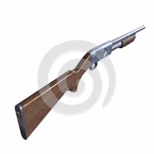 Ithaca old shotguns 3d illustration