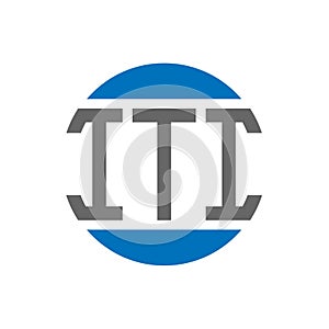 ITI letter logo design on white background. ITI creative initials circle logo concept. ITI letter design