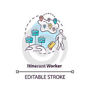Itinerant worker concept icon