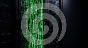 Digital binary data flows within a modern datacenter