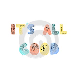 Its all good - fun hand drawn nursery poster with lettering