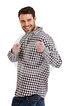 Its all you. Studio portrait of a handsome young man posing against a white background.