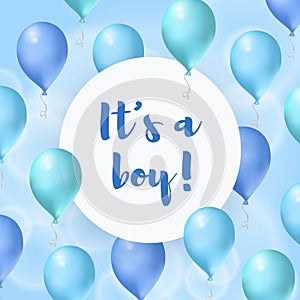 Its a boy. Baby shower greeting card photo