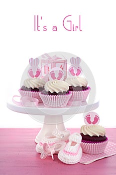 Its a Girl Baby Shower Cupcakes photo