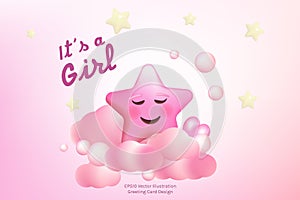 Its a girl invitation template vector illustration design.