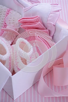 Its a Girl pink theme baby shower gift box