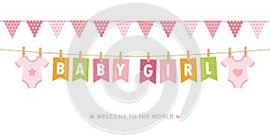 Its a girl welcome greeting card for childbirth