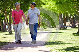 Its always a great day together. a loving senior couple enjoying quality time together outdoors.