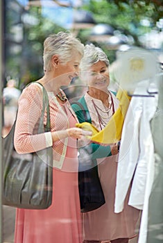 Its great when you find good quality products. a two senior women out on a shopping spree.
