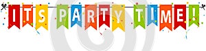 Its Party Time Banner, Background - Editable Vector Illustration