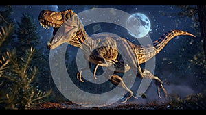 With its sharp serrated teeth and strong legs for jumping a nocturnal deinonychus is a formidable predator in the cover