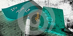 its time for choose goal concept displaying with inverted rough pattern abstract background photo