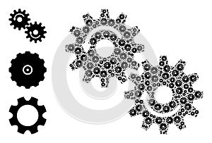 Recursive Gears Rotation Icon Itself Collage