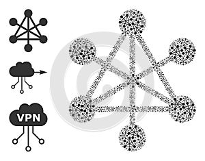 Fractal Network Nodes Icon Itself Collage