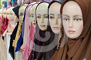 Hijab display in a shop photo