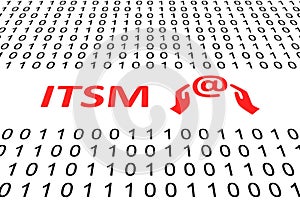 ITSM concept binary code 3d