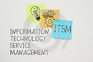 ITSM Information Technology Service Management is shown using the text