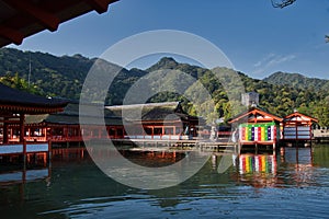 The Itsukushima-Jinja shrine in the sea. Miyajima Hiroshima Japan