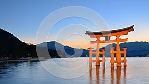 Itsukushima Torii Gate in Miyajima, Japan photo