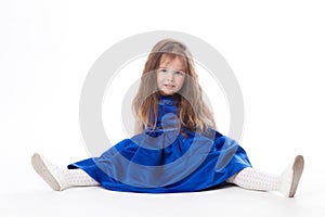 Ittle girl in blue dress