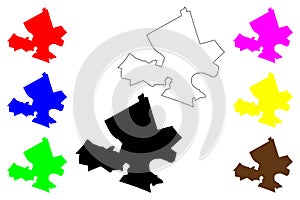 Itumbiara city (Federative Republic of Brazil, GoiÃÂ¡s state) map vector illustration, photo