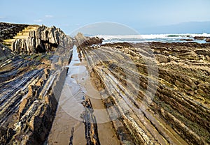 The Itzurum Flysch in Zumaia - Basque Country, Spain