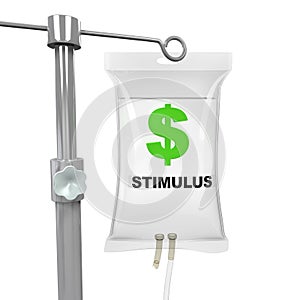 IV Bag Economic Stimulus Illustration