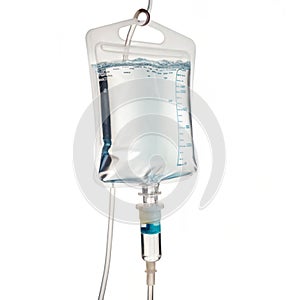 IV bag isolated on white background photo