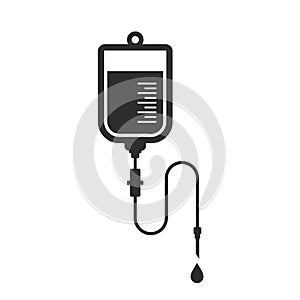 Iv blood bag vector icon