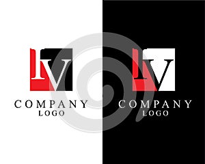 Iv, vi letters logo design template vector