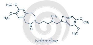Ivabradine angina pectoris drug molecule. Skeletal formula.