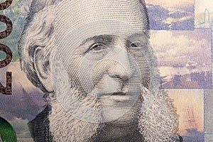 Ivan Aivazovsky a closeup portrait from Armenian money