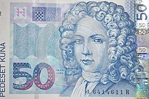 Ivan gundulic Croatian poet on kuna banknote photo