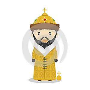 Ivan IV of Russia The Terrible cartoon character. Vector Illustration photo