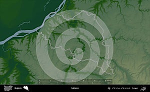 Ivanovo outlined, Bulgaria. Physical