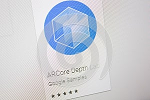 Ivanovsk, Russia - November 28, 2021: Artcore Depth Lab app on the display of a tablet PC.