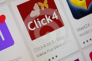 Ivanovsk, Russia - November 28, 2021: Click4 co il app on the display of a tablet PC.