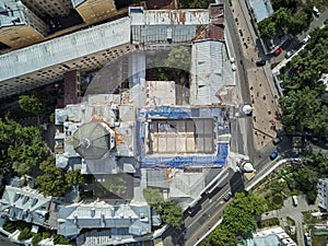 Ivanovsky Convent in Moscow. Ivanovsky Convent is a large stauropegic Russian Orthodox convent in Moscow. Aerial view photo