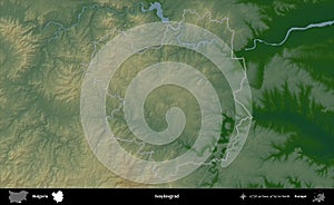 Ivaylovgrad outlined, Bulgaria. Physical