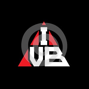 IVB triangle letter logo design with triangle shape. IVB triangle logo design monogram. IVB triangle vector logo template with red